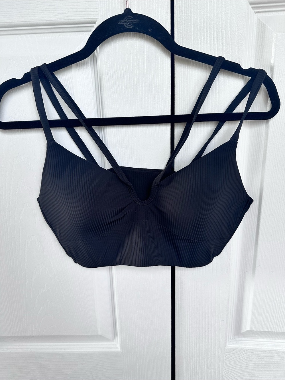 Lululemon Seamless Black Strappy Ribbed Bralette